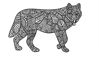 Wolf Colouring-in