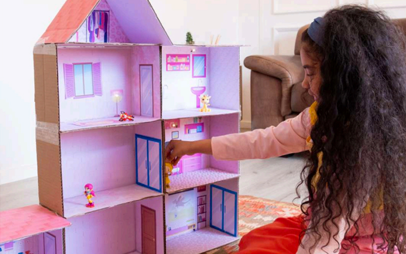 Transform a Box into a Dreamy Dollhouse