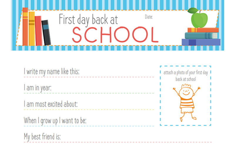 First Day of School Template
