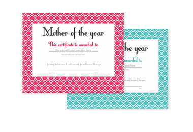 Mother of the Year Certificate