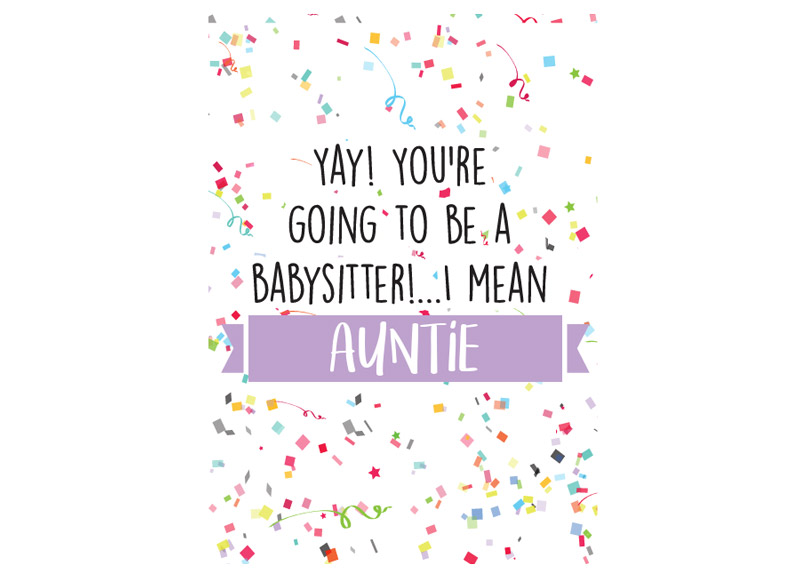 Babysitter Auntie Card