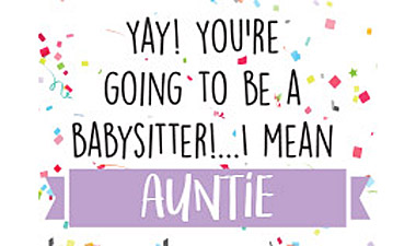 Babysitter Auntie Card